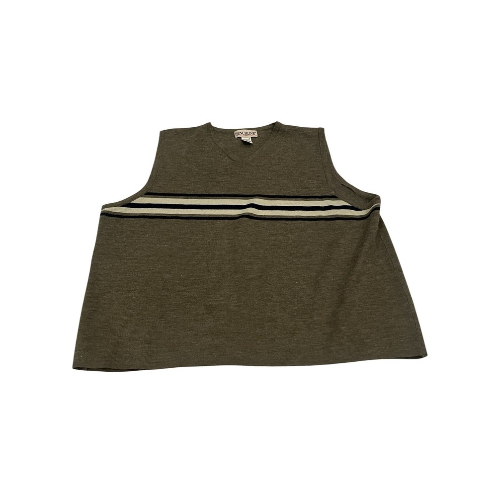 Men's BenchLine VTG Brown Striped Wool Blend Sweater Vest XL